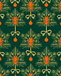 Emerald Green Orange Tree Ornament Rug