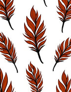 Earthy Red Leafy Botanical Arrangement Rug