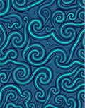 Aqua Swirl Abstract Cobalt Lines Rug
