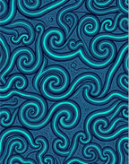 Aqua Swirl Abstract Cobalt Lines Rug