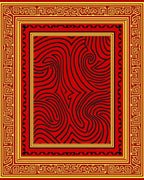 Bold Red Maze Geometric Rug