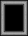 Classic Black White Geometric Border Rug