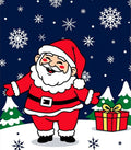 Jolly Santa Claus With Snowy Present Rug