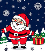 Jolly Santa Claus With Snowy Present Rug