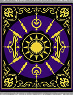 Golden Sun Purple Black Medallion Rug
