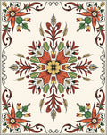 Terracotta Leaf Floral Medallion Rug