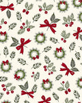 Festive Red Bow Wreath Holly Rug