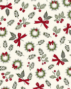 Festive Red Bow Wreath Holly Rug