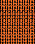 Bold Orange Black Plaid Swirl Rug