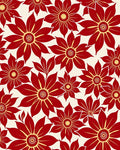 Bold Red Petal Floral Collage Rug