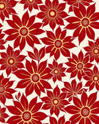 Bold Red Petal Floral Collage Rug