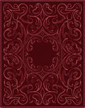 Deep Red Baroque Swirl Ornament Rug