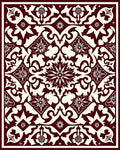 Deep Red Floral Medallion Square Rug