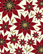 Crimson Floral Spiky Bloom Rug