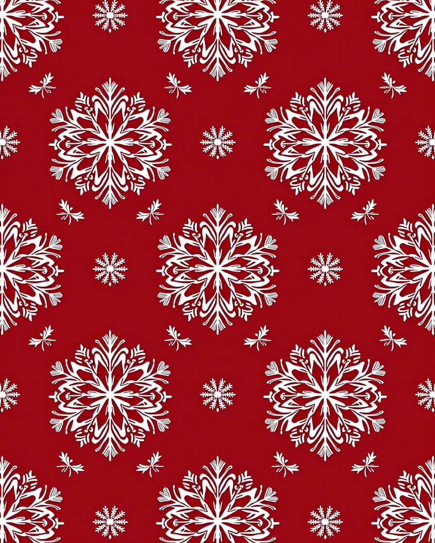 Crimson Snowflake Bloom Rug