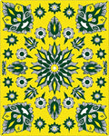 Vibrant Yellow Green Mandala Medallions Rug