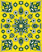 Vibrant Yellow Green Mandala Medallions Rug