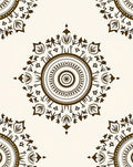 Brown Ethnic Mandala Floral Accent Rug