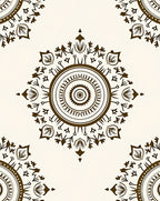 Brown Ethnic Mandala Floral Accent Rug