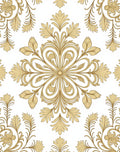 Golden Rococo Floral Medallion Rug