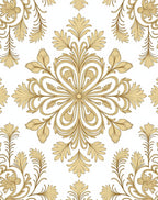 Golden Rococo Floral Medallion Rug