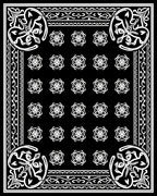 Black and White Ornate Floral Medallion Rug