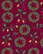 Crimson Holly Berry Bell Wreath Rug