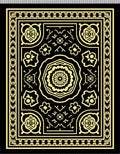 Ornate Black Golden Medallion Rug