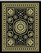 Ornate Black Golden Medallion Rug