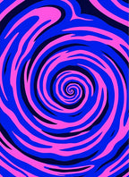 Vibrant Pink Blue Swirl Vortex Rug