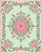 Pink Blossom Garden Medallion Rug