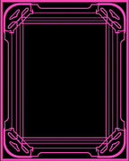 Bright Pink Deco Border Rug