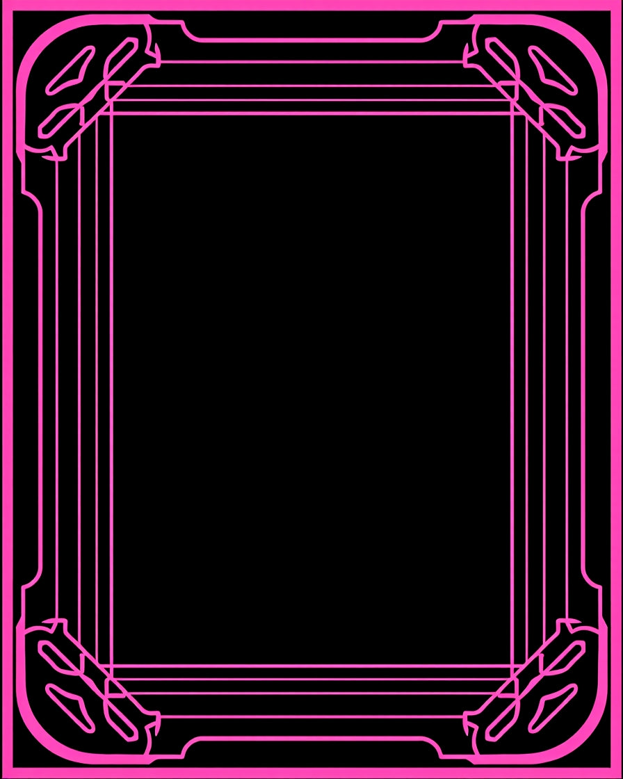 Bright Pink Deco Border Rug