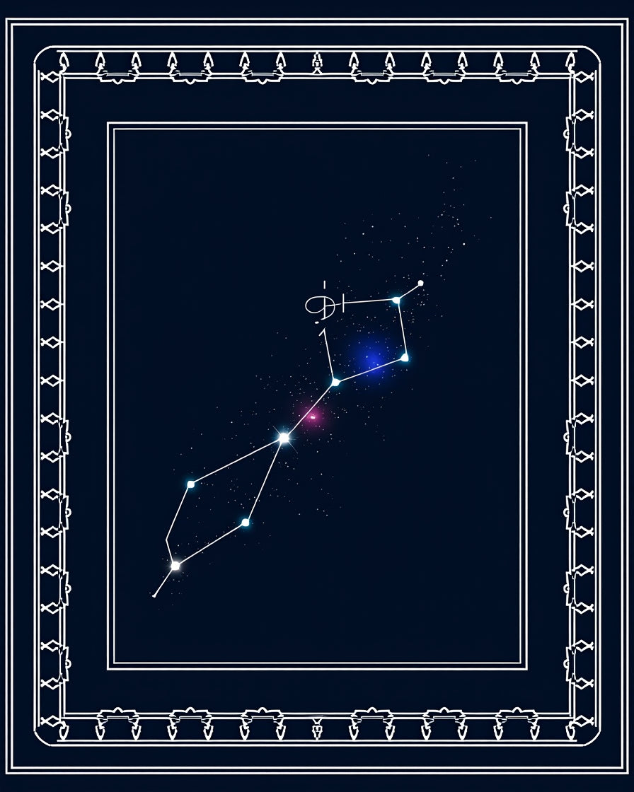 Cosmic Deep Blue Celestial Constellation Rug