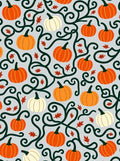 Autumn Pumpkin Vine Swirl Rug