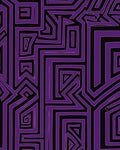 Bold Purple Geometric Maze Statement Rug