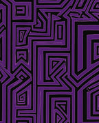 Bold Purple Geometric Maze Statement Rug