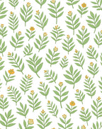 Green Leafy Branch with Orange Blossom Rug