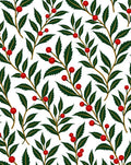 Crimson Berry Branch Foliage Rug