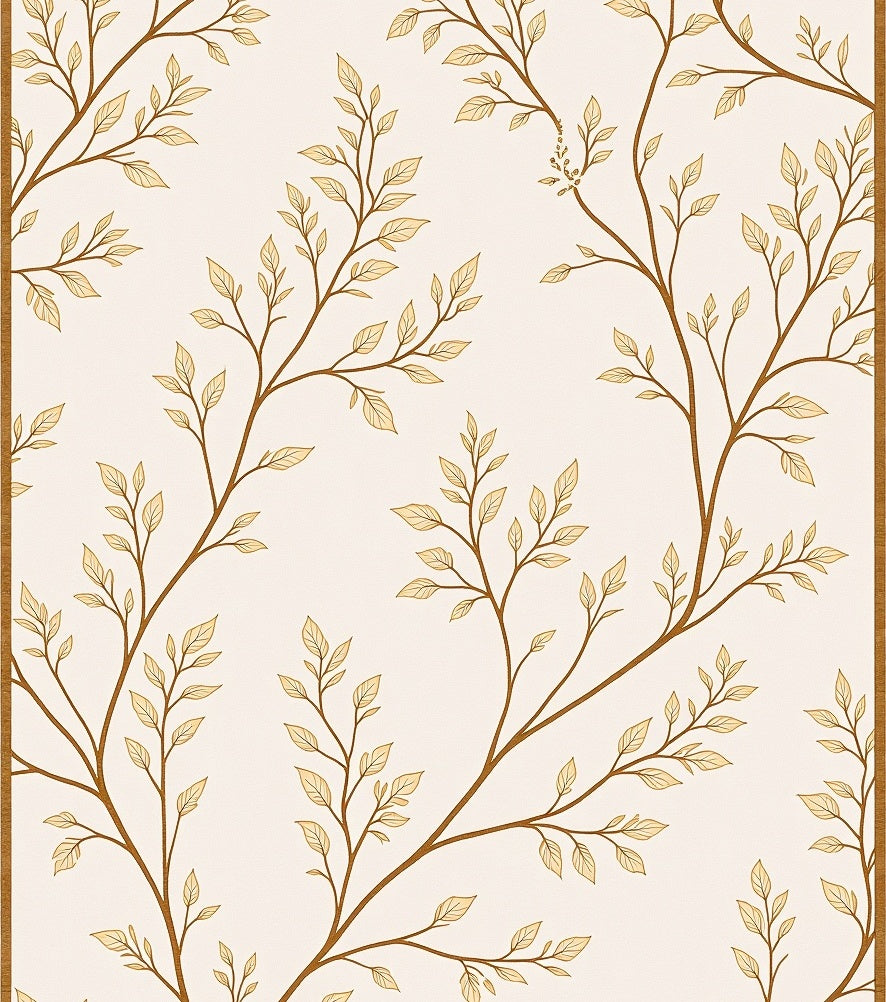 Golden Branch Leafy Vine Rug