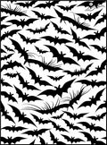 Black Silhouette Bats Night Sky Rug