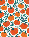 Harvest Orange Pumpkin Leaf Medley Rug