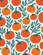 Harvest Orange Pumpkin Leaf Medley Rug