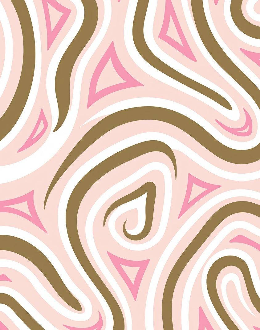 Pink Swirls and Triangles Harmony Rug