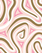 Pink Swirls and Triangles Harmony Rug