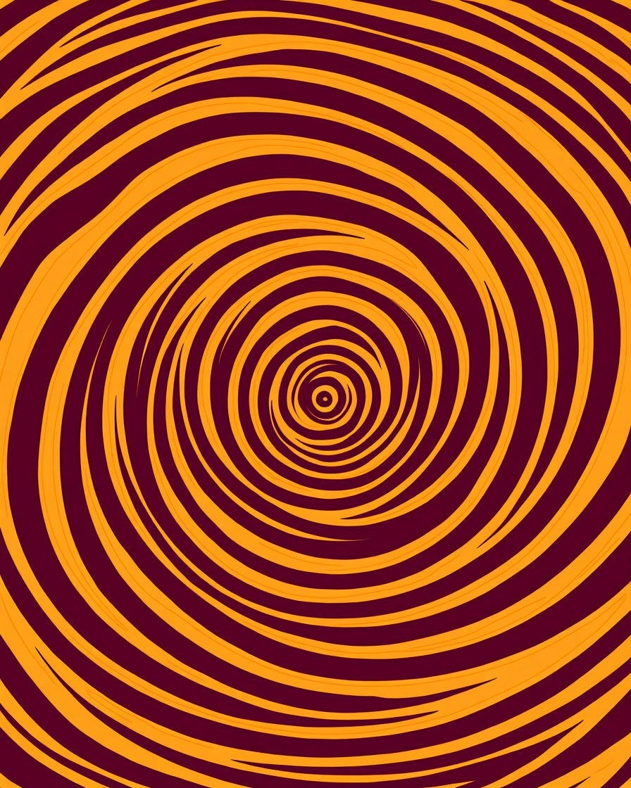 Crimson and Gold Swirl Rug