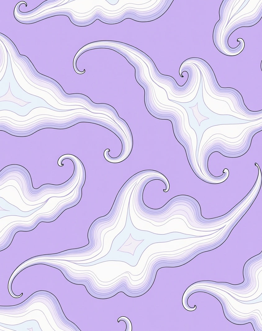 Lavender Swirling Cloud Abstract Waves Rug
