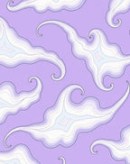 Lavender Swirling Cloud Abstract Waves Rug