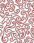 Crimson Swirl Abstract Continuous Line Rug