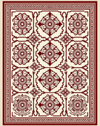 Crimson Burgundy Medallion Square Layout Rug